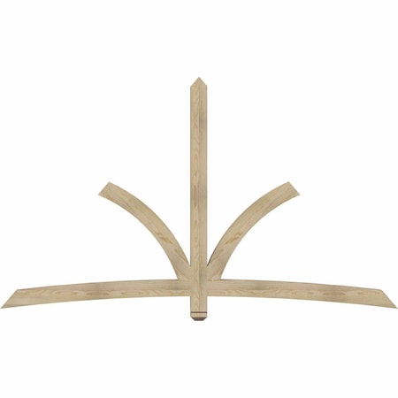 Ekena Millwork Davenport Rough Sawn Timber Gable Bracket, Douglas Fir, 96"W x 56"H x 4"D x 4"F, 14/12 Pitch GBW096X56X0404DAV00RDF